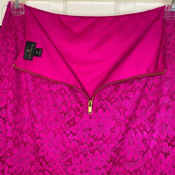 Lace Bright Pink Pencil Skirt - Picture 7 of 14